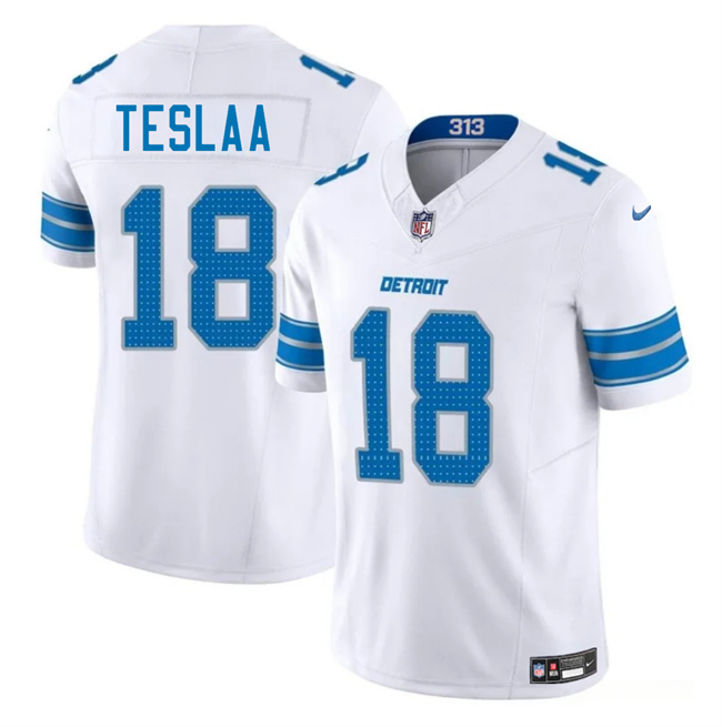 Men's Detroit Lions #18 Isaac TeSlaa White 2025 Draft F.U.S.E. Vapor Limited Stitched Jersey Men's Detroit Lions #18 Isaac TeSlaa White 2025 Draft F.U.S.E. Vapor Limited Stitched Jersey