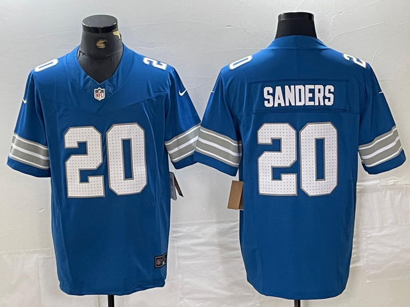 Men's Detroit Lions #20 Barry Sanders Blue 2024 F.U.S.E. Vapor Limited Stitched Jersey Men's Detroit Lions #20 Barry Sanders Blue 2024 F.U.S.E. Vapor Limited Stitched Jersey