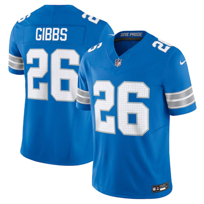 Men's Detroit Lions #26 Jahmyr Gibbs Blue 2024 F.U.S.E. Vapor Limited Stitched Jersey Men's Detroit Lions #26 Jahmyr Gibbs Blue 2024 F.U.S.E. Vapor Limited Stitched Jersey