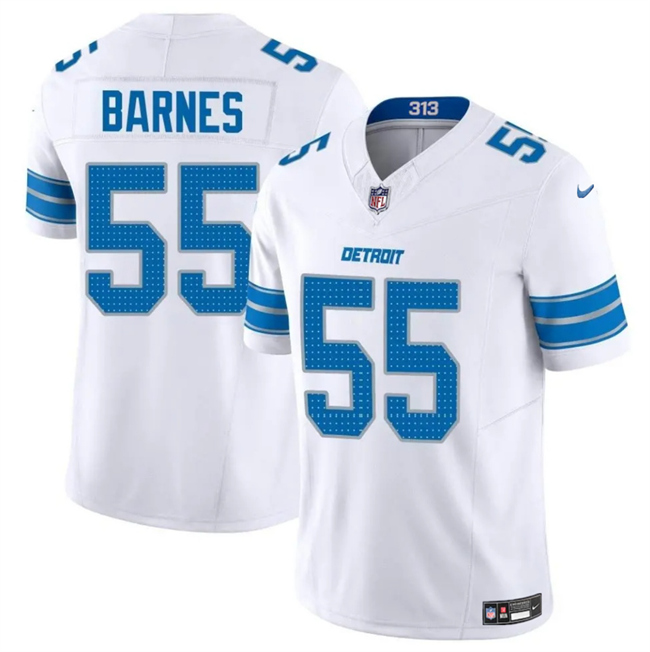 Men's Detroit Lions #55 Derrick Barnes White 2025 F.U.S.E. Vapor Limited Stitched Jersey Men's Detroit Lions #55 Derrick Barnes White 2025 F.U.S.E. Vapor Limited Stitched Jersey