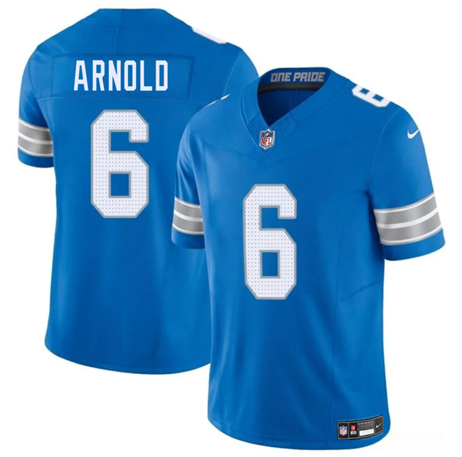 Men's Detroit Lions #6 Terrion Arnold Blue 2025 F.U.S.E. Vapor Limited Stitched Jersey Men's Detroit Lions #6 Terrion Arnold Blue 2025 F.U.S.E. Vapor Limited Stitched Jersey