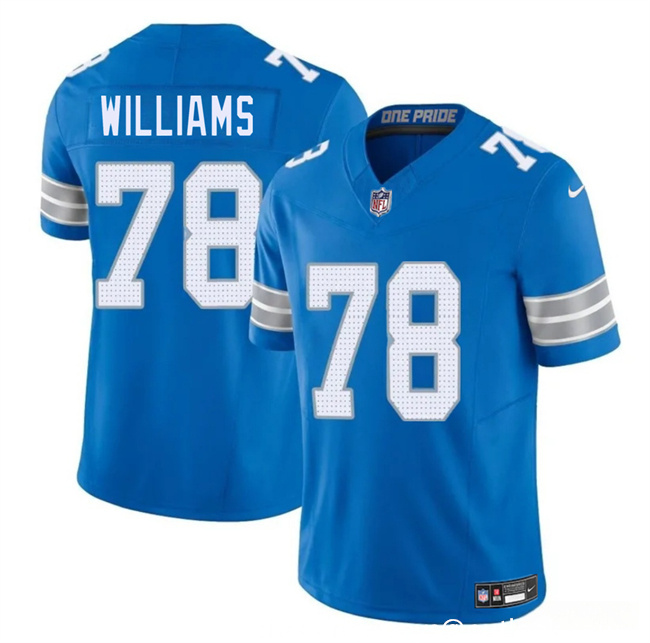 Men's Detroit Lions #78 Tyleik Williams Blue 2025 Draft F.U.S.E. Vapor Limited Stitched Jersey Men's Detroit Lions #78 Tyleik Williams Blue 2025 Draft F.U.S.E. Vapor Limited Stitched Jersey