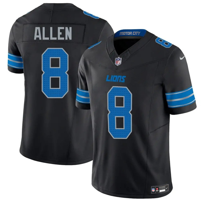 Men's Detroit Lions #8 Kyle Allen Black 2025 F.U.S.E. Vapor Limited Stitched Jersey Men's Detroit Lions #8 Kyle Allen Black 2025 F.U.S.E. Vapor Limited Stitched Jersey