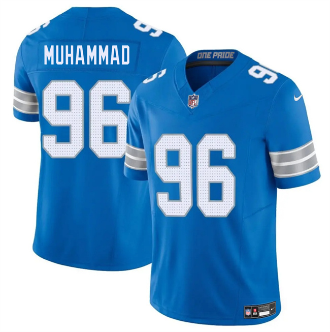 Men's Detroit Lions #96 Al-Quadin Muhammad Blue 2025 F.U.S.E. Vapor Limited Stitched Jersey Men's Detroit Lions #96 Al-Quadin Muhammad Blue 2025 F.U.S.E. Vapor Limited Stitched Jersey