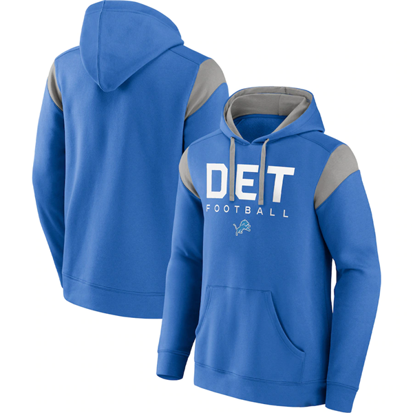 Men's Detroit Lions Blue Call The Shot Pullover Hoodie Men's Detroit Lions Blue Call The Shot Pullover Hoodie