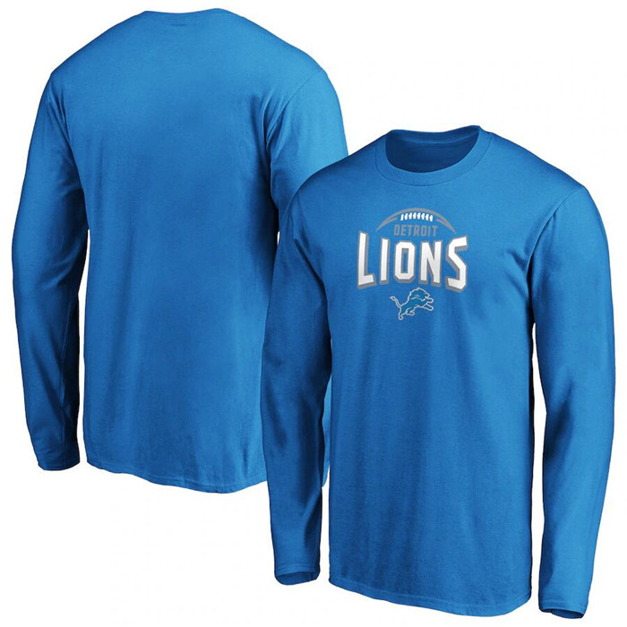 Men's Detroit Lions Blue Clamp Down Long Sleeve T-Shirt Men's Detroit Lions Blue Clamp Down Long Sleeve T-Shirt