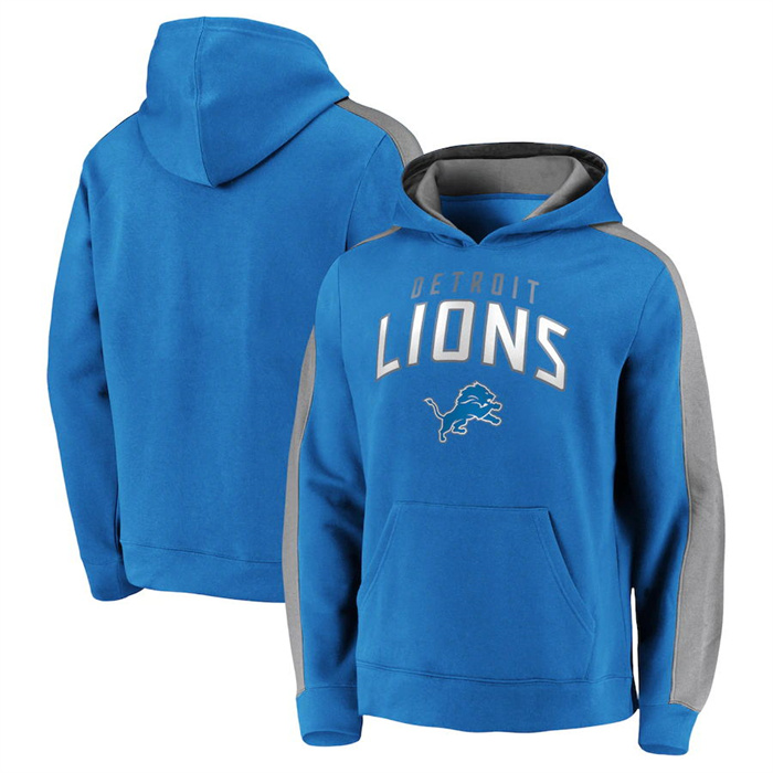 Men's Detroit Lions Blue Game Time Arch Pullover Hoodie Men's Detroit Lions Blue Game Time Arch Pullover Hoodie
