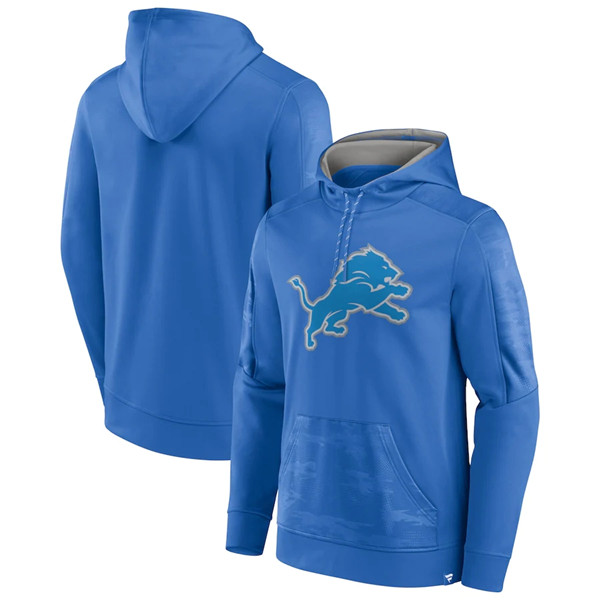 Men's Detroit Lions Blue On The Ball Pullover Hoodie Men's Detroit Lions Blue On The Ball Pullover Hoodie