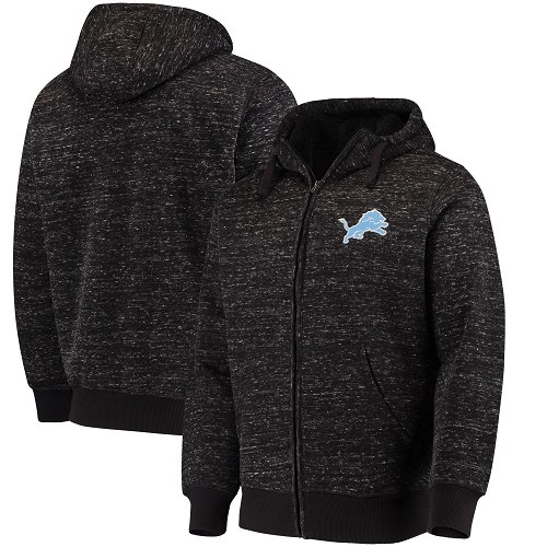 Men's Detroit Lions G-III Sports by Carl Banks Heathered Black Discovery Sherpa Full-Zip Jacket Men's Detroit Lions G-III Sports by Carl Banks Heathered Black Discovery Sherpa Full-Zip Jacket