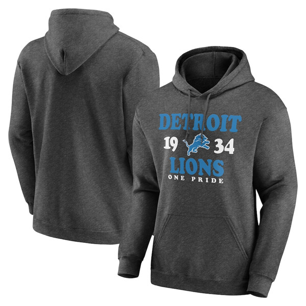 Men's Detroit Lions Heathered Charcoal Fierce Competitor Pullover Hoodie Men's Detroit Lions Heathered Charcoal Fierce Competitor Pullover Hoodie