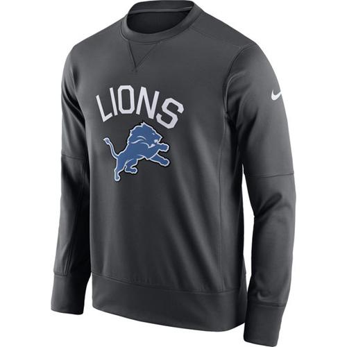 Men's Detroit Lions Nike Anthracite Sideline Circuit Performance Sweatshirt Men's Detroit Lions Nike Anthracite Sideline Circuit Performance Sweatshirt