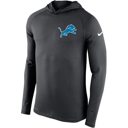 Men's Detroit Lions Nike Charcoal Stadium Touch Hooded Performance Long Sleeve T-Shirt Men's Detroit Lions Nike Charcoal Stadium Touch Hooded Performance Long Sleeve T-Shirt