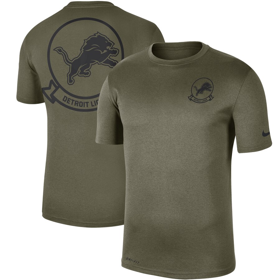 Men's Detroit Lions Nike Olive 2019 Salute To Service Sideline Seal Legend Performance T-Shirt