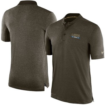 Men's Detroit Lions Nike Olive Salute to Service Sideline Polo T-Shirt Men's Detroit Lions Nike Olive Salute to Service Sideline Polo T-Shirt