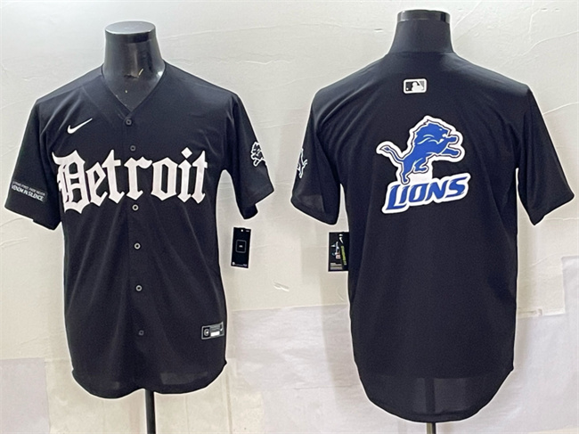 Men's Detroit Lions Team Big Logo Black 'Motor Gothic Edition' Vapor Premier Limited Stitched Jersey Men's Detroit Lions Team Big Logo Black 'Motor Gothic Edition' Vapor Premier Limited Stitched Jersey
