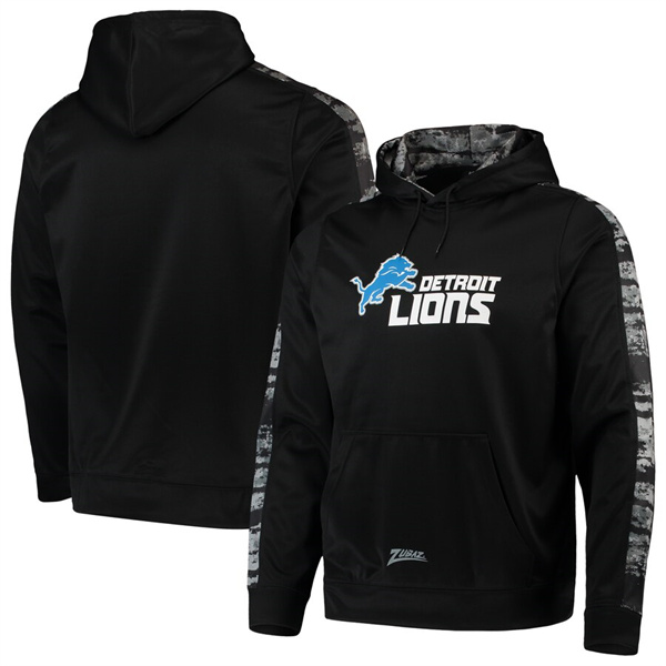 Men's Detroit Lions Zubaz Black Tonal Oxide Pullover Hoodie Men's Detroit Lions Zubaz Black Tonal Oxide Pullover Hoodie