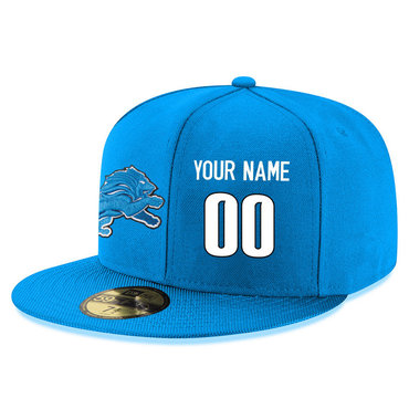 Men's Detroit Lions blue Color Snapback Custom Hat (Stitched any name&number) Men's Detroit Lions blue Color Snapback Custom Hat (Stitched any name&number)