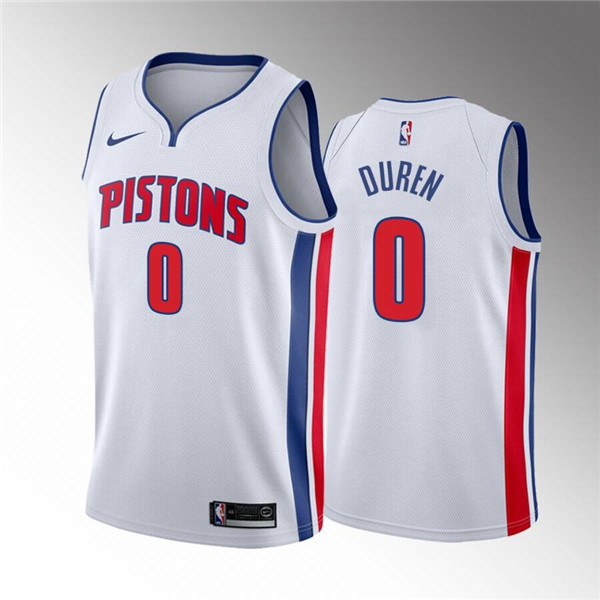 Men's Detroit Pistons #0 Jalen Duren 2020-21 White Association Edition Stitched Jersey Men's Detroit Pistons #0 Jalen Duren 2020-21 White Association Edition Stitched Jersey