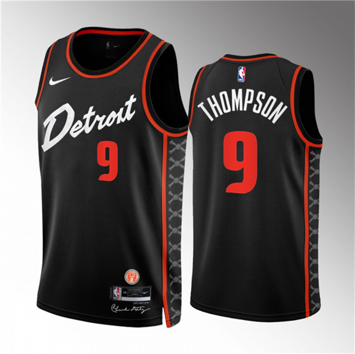 Men's Detroit Pistons #9 Ausar Thompson Black 2023 24 City Edition Stitched Basketball Jersey Men's Detroit Pistons #9 Ausar Thompson Black 2023 24 City Edition Stitched Basketball Jersey