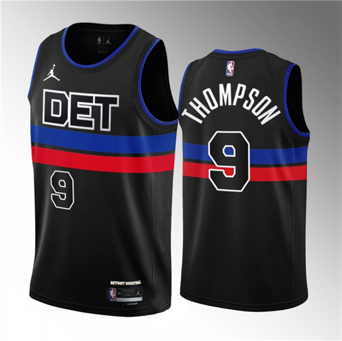 Men's Detroit Pistons #9 Ausar Thompson Black 2023 Draft Statement Edition Stitched Basketball Jersey Men's Detroit Pistons #9 Ausar Thompson Black 2023 Draft Statement Edition Stitched Basketball Jersey