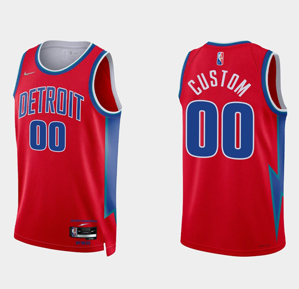 Men's Detroit Pistons Active Player Custom 75th Anniversary Red Stitched Jersey Men's Detroit Pistons Active Player Custom 75th Anniversary Red Stitched Jersey