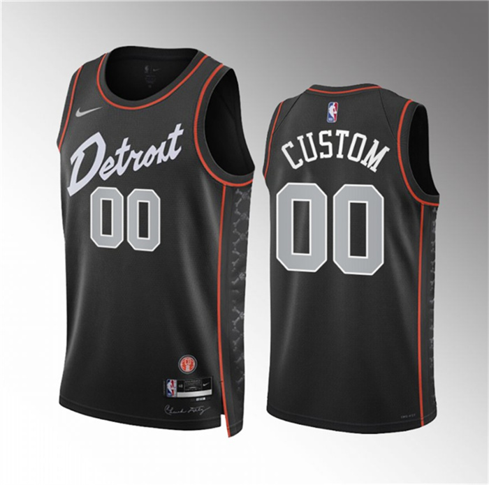 Men's Detroit Pistons Active Player Custom Black 2023-24 City Edition Stitched Basketball Jersey Men's Detroit Pistons Active Player Custom Black 2023-24 City Edition Stitched Basketball Jersey