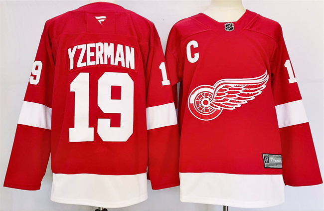 Men's Detroit Red Wings #19 Steve Yzerman Red 2024-25 Stitched Jersey Men's Detroit Red Wings #19 Steve Yzerman Red 2024-25 Stitched Jersey