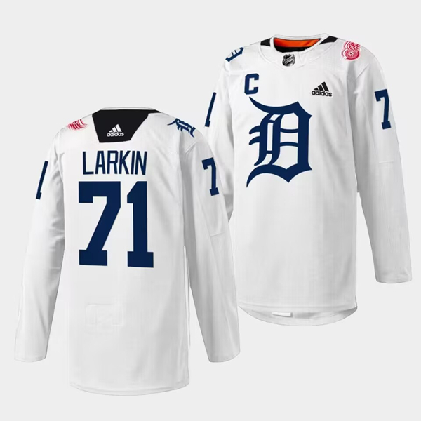 Men's Detroit Red Wings #71 Dylan Larkin 2023 White Stitched Jersey Men's Detroit Red Wings #71 Dylan Larkin 2023 White Stitched Jersey