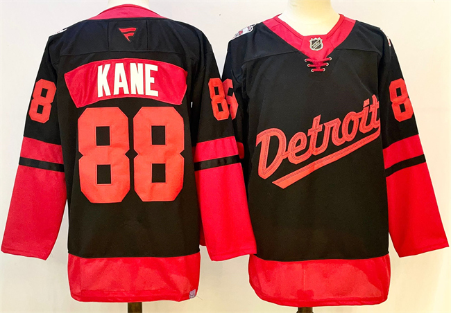 Men's Detroit Red Wings #88 Patrick Kane Black 2024-25 Stitched Jersey Men's Detroit Red Wings #88 Patrick Kane Black 2024-25 Stitched Jersey