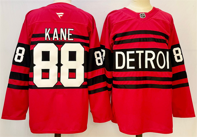 Men's Detroit Red Wings #88 Patrick Kane Red 2024-25 Reverse Retro Stitched Jersey Men's Detroit Red Wings #88 Patrick Kane Red 2024-25 Reverse Retro Stitched Jersey