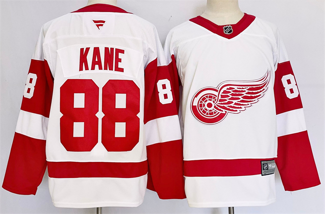 Men's Detroit Red Wings #88 Patrick Kane White 2024-25 Stitched Jersey Men's Detroit Red Wings #88 Patrick Kane White 2024-25 Stitched Jersey