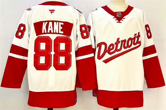 Men's Detroit Red Wings #88 Patrick Kane White Red 2024-25 Stitched Jersey Men's Detroit Red Wings #88 Patrick Kane White Red 2024-25 Stitched Jersey