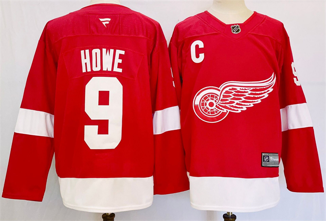 Men's Detroit Red Wings #9 Gordie Howe Red 2024-25 Stitched Jersey Men's Detroit Red Wings #9 Gordie Howe Red 2024-25 Stitched Jersey