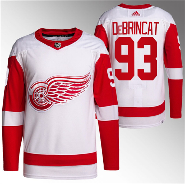 Men's Detroit Red Wings #93 Alex DeBrincat White Stitched Jersey Men's Detroit Red Wings #93 Alex DeBrincat White Stitched Jersey