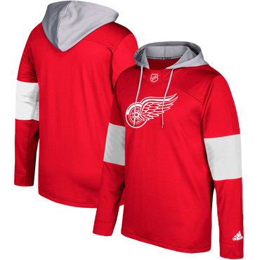 Men's Detroit Red Wings Adidas Red Silver Jersey Pullover Hoodie