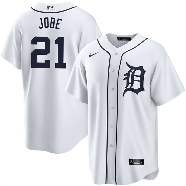 Men's Detroit Tigers #21 Jackson Jobe White Cool Base Stitched Baseball Jersey Men's Detroit Tigers #21 Jackson Jobe White Cool Base Stitched Baseball Jersey