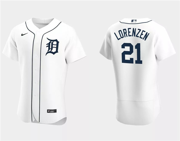 Men's Detroit Tigers #21 Michael Lorenzen White Flex Base Stitched Jersey Men's Detroit Tigers #21 Michael Lorenzen White Flex Base Stitched Jersey