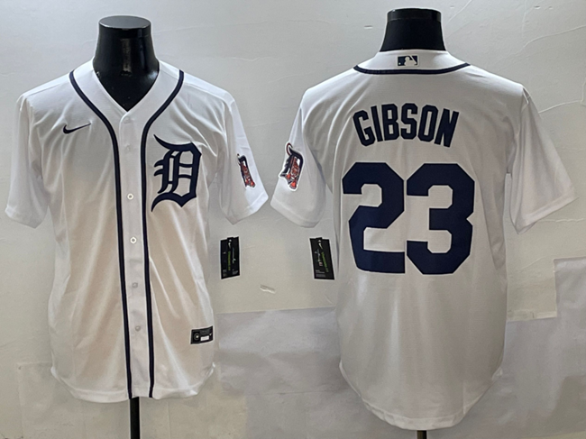 Men's Detroit Tigers #23 Kirk Gibson White Cool Base Stitched Baseball Jersey Men's Detroit Tigers #23 Kirk Gibson White Cool Base Stitched Baseball Jersey