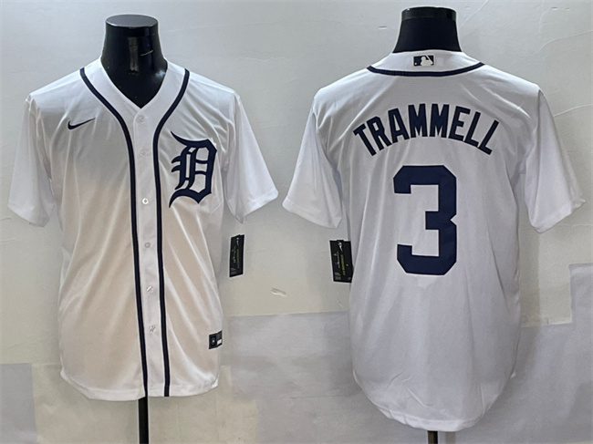 Men's Detroit Tigers #3 Alan Trammell White Cool Base Stitched Baseball Jersey Men's Detroit Tigers #3 Alan Trammell White Cool Base Stitched Baseball Jersey