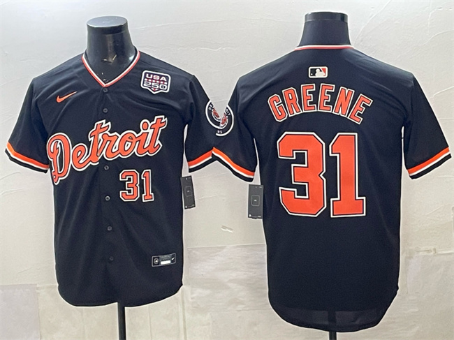 Men's Detroit Tigers #31 Riley Greene Navy 2026 Alternate USA 250' Patch Vapor Premier Limited Stitched Baseball Jersey Men's Detroit Tigers #31 Riley Greene Navy 2026 Alternate USA 250' Patch Vapor Premier Limited Stitched Baseball Jersey