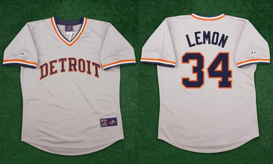 Men's Detroit Tigers #34 Chet Lemon Grey Road Throwback Stitched Baseball Jersey Men's Detroit Tigers #34 Chet Lemon Grey Road Throwback Stitched Baseball Jersey
