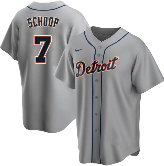 Men's Detroit Tigers #7 Jonathan Schoop Grey Cool Base Stitched Jersey Men's Detroit Tigers #7 Jonathan Schoop Grey Cool Base Stitched Jersey