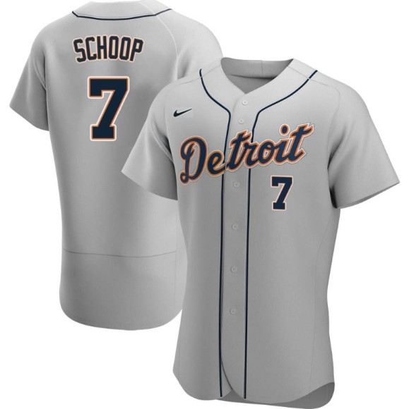 Men's Detroit Tigers #7 Jonathan Schoop Grey Flex Base Stitched Jersey Men's Detroit Tigers #7 Jonathan Schoop Grey Flex Base Stitched Jersey