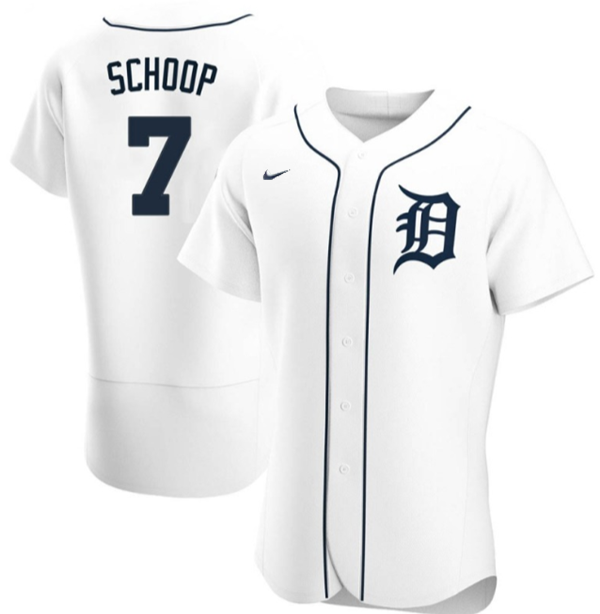 Men's Detroit Tigers #7 Jonathan Schoop White Flex Base Stitched Jersey Men's Detroit Tigers #7 Jonathan Schoop White Flex Base Stitched Jersey
