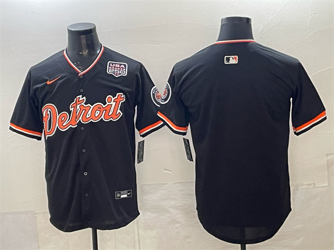 Men's Detroit Tigers Blank Navy 2026 Alternate USA 250' Patch Vapor Premier Limited Stitched Baseball Jersey Men's Detroit Tigers Blank Navy 2026 Alternate USA 250' Patch Vapor Premier Limited Stitched Baseball Jersey