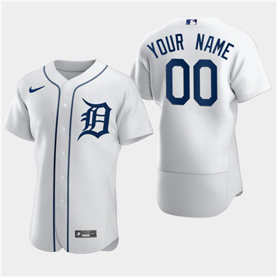 Men's Detroit Tigers Custom Nike Flexbase White Jersey Men's Detroit Tigers Custom Nike Flexbase White Jersey
