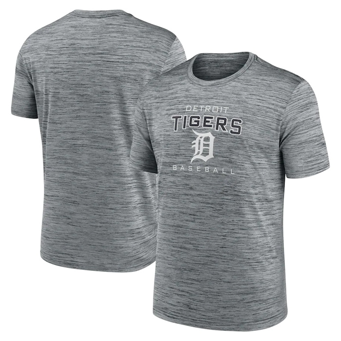 Men's Detroit Tigers Grey Velocity Practice Performance T-Shirt Men's Detroit Tigers Grey Velocity Practice Performance T-Shirt