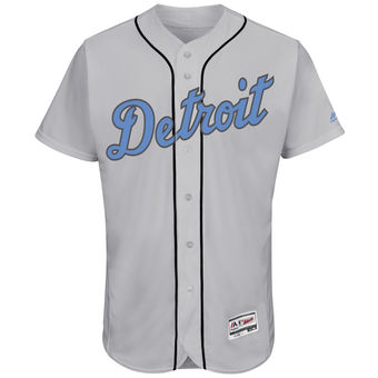Men's Detroit Tigers Majestic Gray Father's Day FlexBase Team Jersey