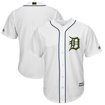 Men's Detroit Tigers Majestic White 2018 Memorial Day Cool Base Team Custom Jersey Men's Detroit Tigers Majestic White 2018 Memorial Day Cool Base Team Custom Jersey