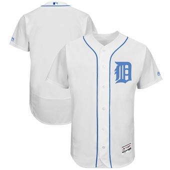 Men's Detroit Tigers Majestic White Father's Day FlexBase Team Jersey